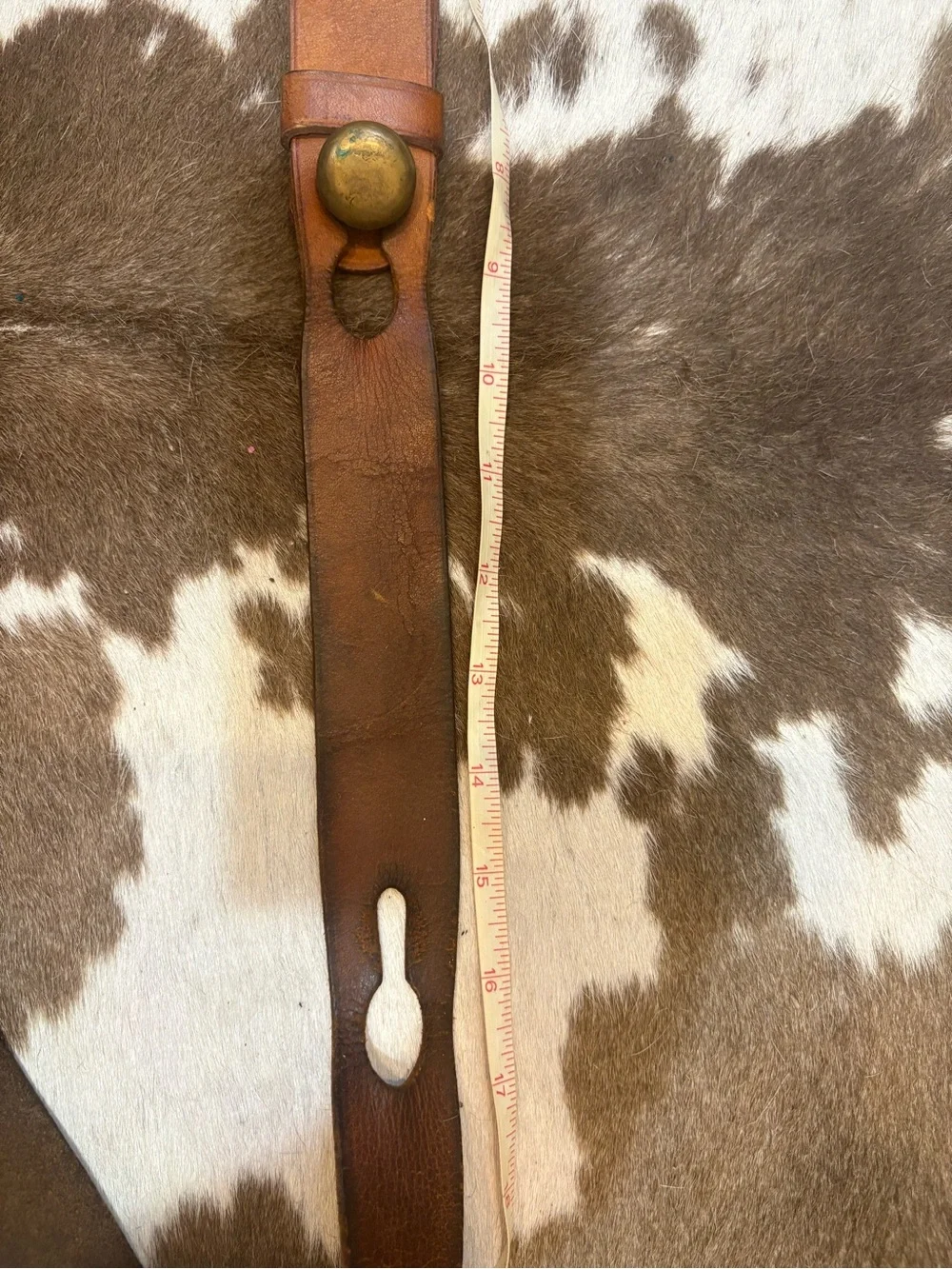 Vintage Brown Leather Crossbody Bag with Brass Accents